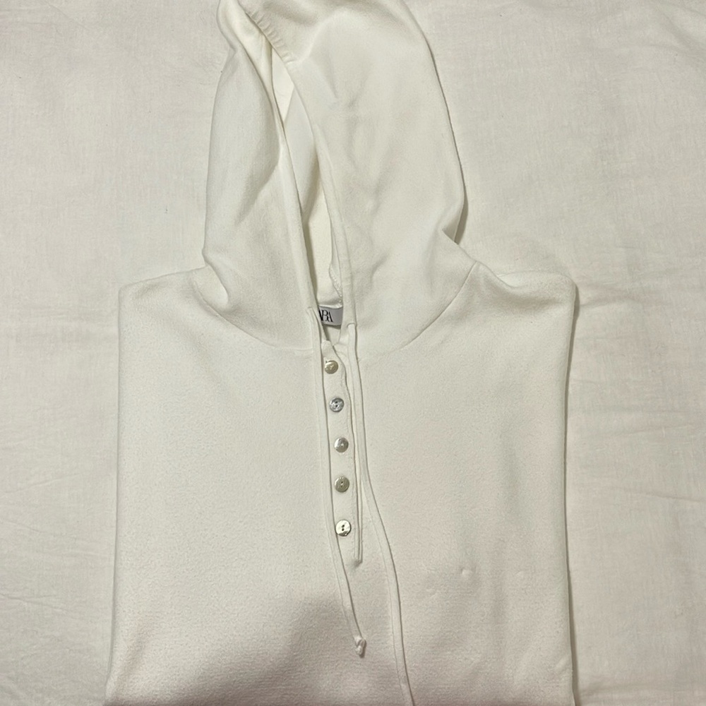 White sweater with hood